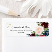 水の色エレガントバーガンディ赤面&金ゴールドドロップ ラベル (インサイチュ)