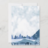 水の色エレガントパインマウンテンウィンターウェディング 招待状 (裏面)
