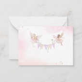 水の色エレガントパーティー魔法のフローラ妖精Pri ノートカード (裏面)