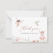 水の色エレガントパーティー魔法のフローラ妖精Pri ノートカード (正面)