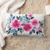 水の色エレガントピンクのバラロマンチック ランバークッション (ブランケット)