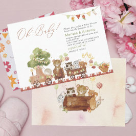 水の色エレガントピンクの弓ガール赤ちゃんシャワーInvi 招待状