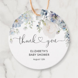 水の色エレガントフローラありがとうメッセージカード フェイバータグ