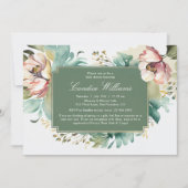 水の色エレガントフローラカップル赤ちゃんシャワー 招待状 (正面)