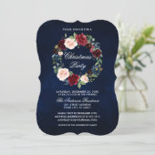 水の色エレガントフローラクリスマスパーティーブラケット 招待状 (スタンド正面)