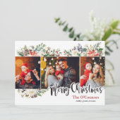 水の色エレガントフローラクリスマスフォトカード シーズンカード (スタンド正面)