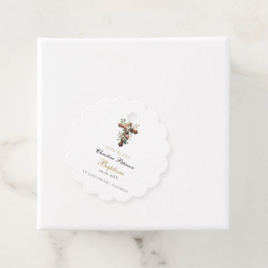 水の色エレガントフローラクロスバプテスマ フェイバータグ (インサイチュ)