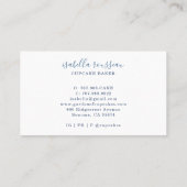 水の色エレガントフローラケーキベイカーパティシシェフ 名刺 (裏面)