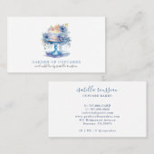 水の色エレガントフローラケーキベイカーパティシシェフ 名刺 (正面/裏面)