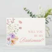 水の色エレガントフローラシックBridesmaid提案 カード (スタンド正面)