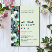 水の色エレガントフローラチャリティーイベントガラパーティー 招待状