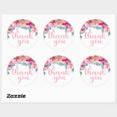 水の色エレガントフローラドロップありがとう ラウンドシール (シート)