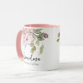 水の色エレガントフローラパステルピンク祖母 マグカップ (正面左)