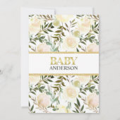 水の色エレガントフローラピンクアイボリーベビーシャワー 招待状 (裏面)