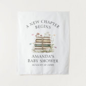 水の色エレガントフローラブックベビーシャワー タペストリー (正面)