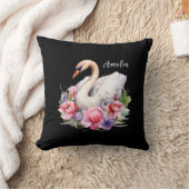 水の色エレガントフローラブラックスワンの娘の名前 クッション (ブランケット)