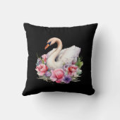 水の色エレガントフローラブラックスワンの娘の名前 クッション (裏面)