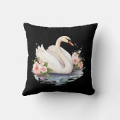 水の色エレガントフローラブラックスワンの娘の名前 クッション (裏面)
