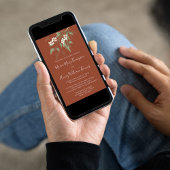 水の色エレガントフローラホワイトテラコッタフラワー 招待状