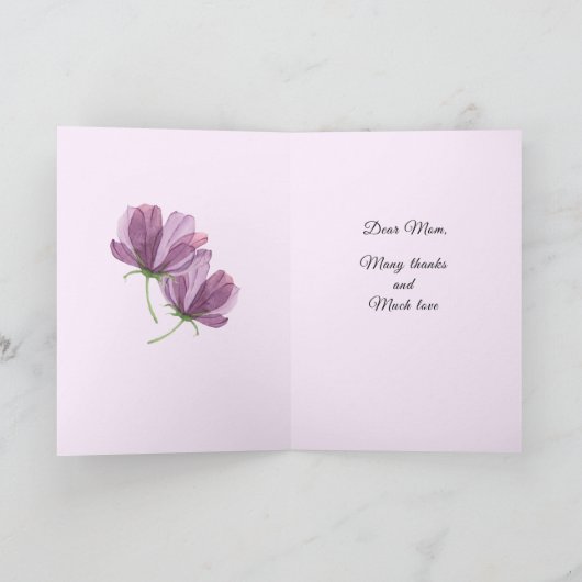 水の色エレガントフローラマザーズmomsデイカード カード (内部)