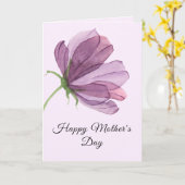 水の色エレガントフローラマザーズmomsデイカード カード (黄色い花)