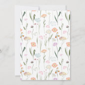 水の色エレガントフローラレインボーベビーシャワーInvi 招待状 (裏面)