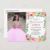 水の色エレガントフローラ写真キンセアニェラInvite インビテーションポストカード (正面/裏面)