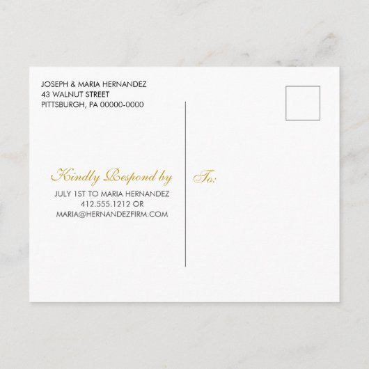 水の色エレガントフローラ写真キンセアニェラInvite インビテーションポストカード (裏面)