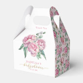 水の色エレガントフローラ女の子の赤ちゃんシャワー好意B フェイバーボックス (裏面サイド)