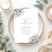 水の色エレガントフローラ最初のコミュニティ 招待状