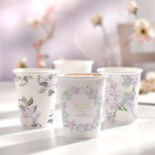 水の色エレガントフローラ紫の結婚式パーティー 紙コップ