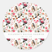 水の色エレガントフローラ緑のカスタムウェディング ラウンドシール (正面)