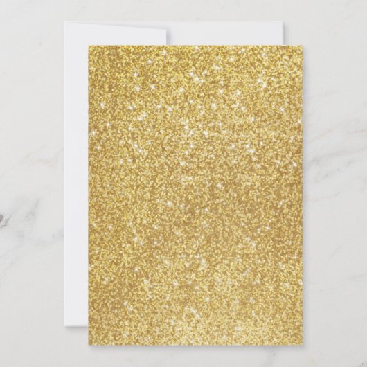 水の色エレガントフローラ金ゴールドユニコーン赤ちゃんシャワー 招待状 (裏面)