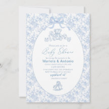 水の色エレガントブルーボウおもちゃボーイベビーシャワー