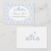 水の色エレガントブルーボウトイベビーシャワー ノートカード (正面/裏面)