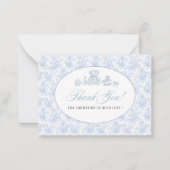 水の色エレガントブルーボウトイベビーシャワー ノートカード (正面)