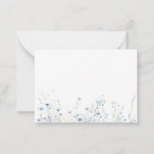 水の色エレガントベビーの開花野草ベビー ノートカード (裏面)