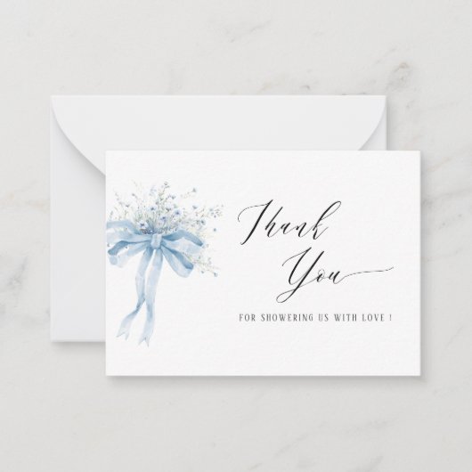 水の色エレガントベビーの開花野草ベビー ノートカード (正面)