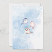 水の色エレガントベビーシールベビーシャワー 招待状 (裏面)