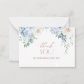 水の色エレガントベビー開花ベビーシャワー感謝してい ノートカード (正面)