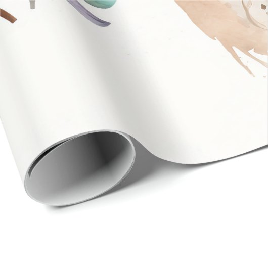 水の色エレガントボホユニコーンフローラ馬ギフト ラッピングペーパー (ロールコーナー)