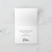 水の色エレガントポインセチアのクリスマスグリーティング シーズンカード (内部)