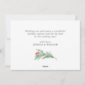 水の色エレガントポインセチアのクリスマスグリーティング シーズンカード (裏面)