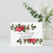 水の色エレガントポインセチアの移動発表 ポストカード (スタンド正面)