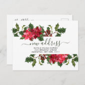 水の色エレガントポインセチアの移動発表 ポストカード (正面/裏面)