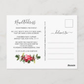 水の色エレガントポインセチアの移動発表 ポストカード (裏面)