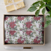 水の色エレガントポインセチアパターンホリデー 薄葉紙 (ギフト)