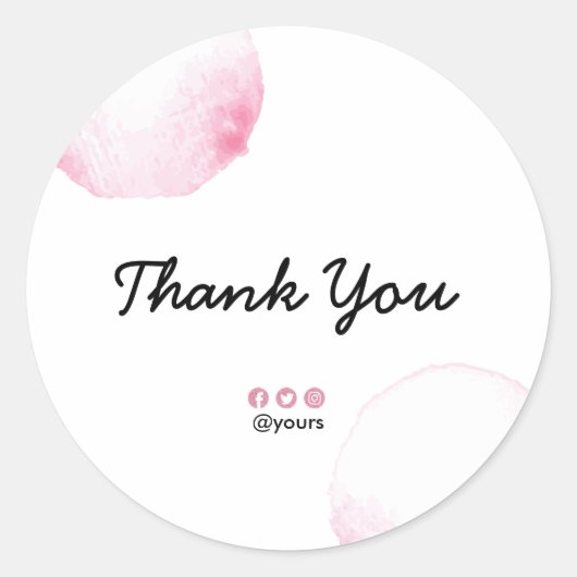 水の色エレガントミニマリストパステルピンクブラシ ラウンドシール (正面)