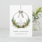 水の色エレガントメリークリスマスの構成 シーズンカード (スタンド正面)