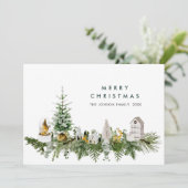 水の色エレガントメリークリスマスの構成 シーズンカード (スタンド正面)